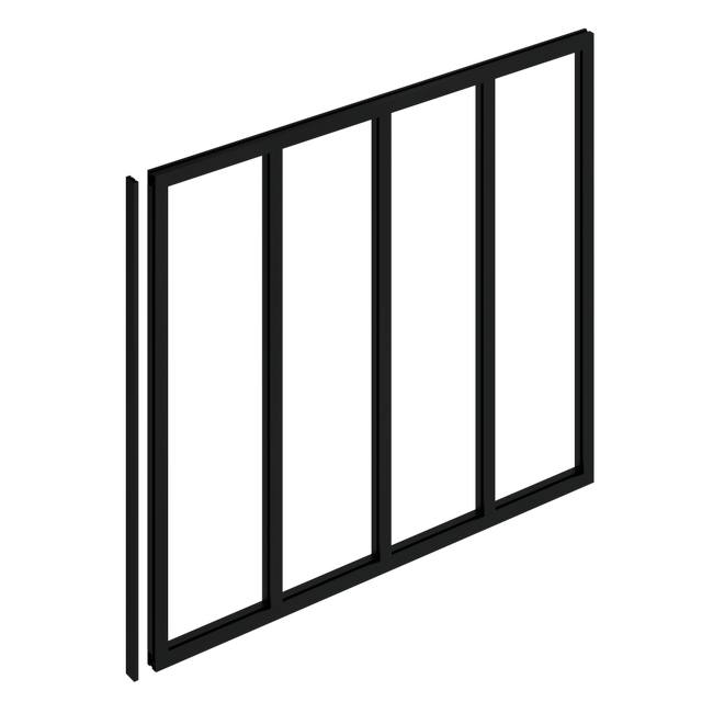 Poteau de terminaison verrière Atelier en aluminium noir mat, H.130 x l.1.2 cm