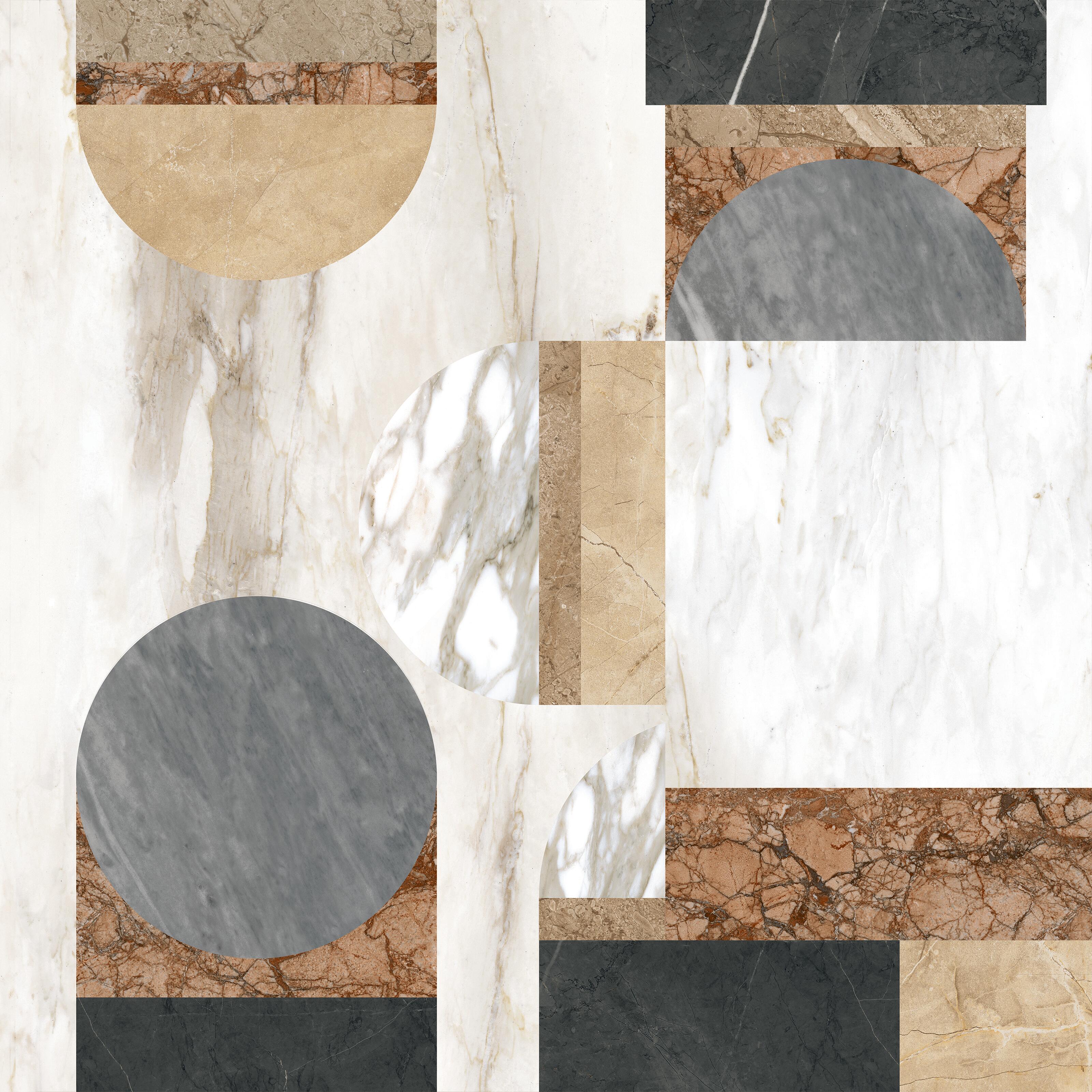 Piastrella da pavimento e rivestimento interno in gres porcellanato 75 x 75 cm rettificato multicolore opaco Jolie decoro traffico intenso (pei 4/5) Sp. 10 mm 1.13 mq - 12