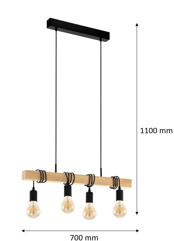 Suspension Townshend acier, noir, Diam.0 cm, E27 - 6