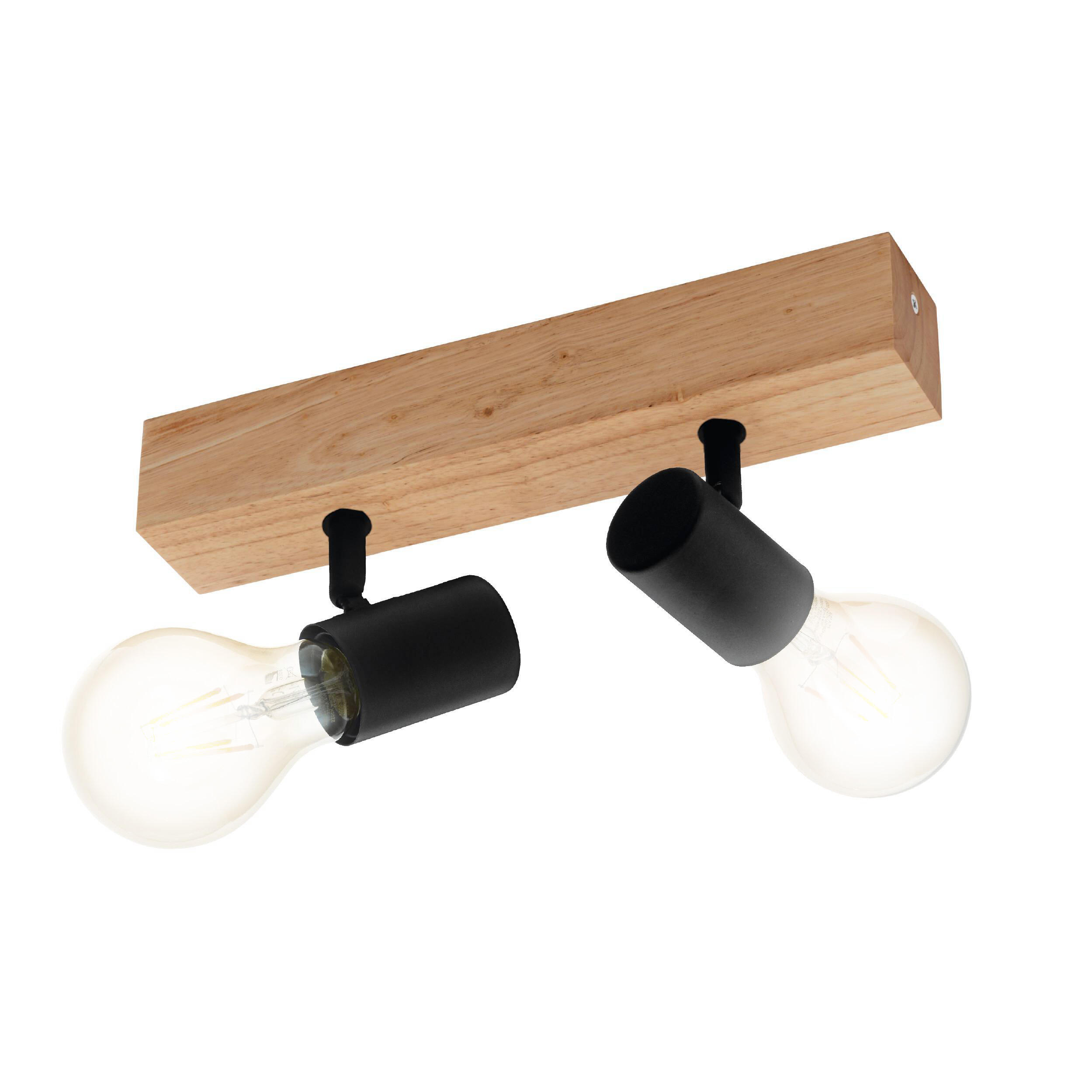 Rampe 2 spots Townshend, bois, E27, EGLO - 3