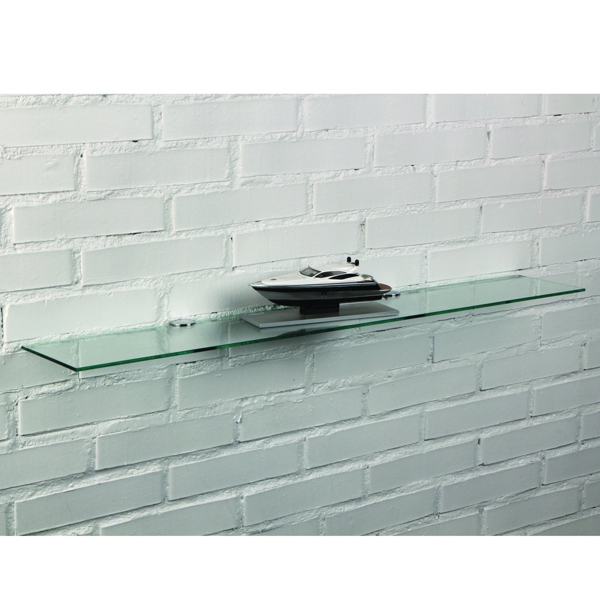 Mensola a muro dritto in vetro L 90 x P 15 cm trasparente - 3