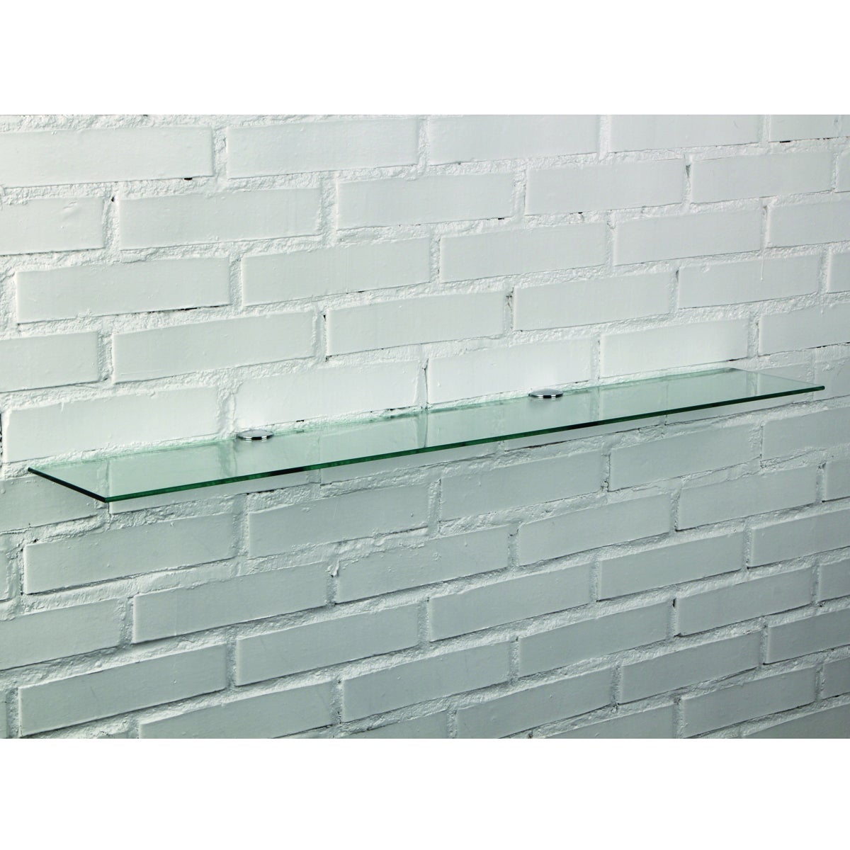 Mensola a muro dritto in vetro L 90 x P 15 cm trasparente - 2