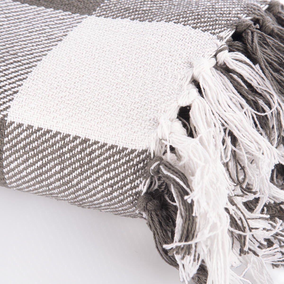 Coperta in Cotone A240-check grigio / argento, 160x 240 cm - 3