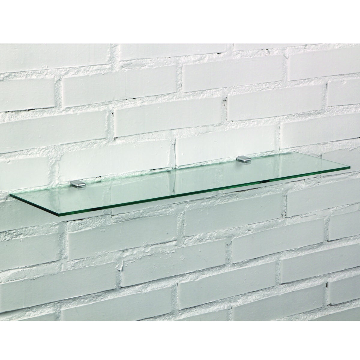 Mensola a muro dritto in vetro L 60 x P 15 cm trasparente - 2