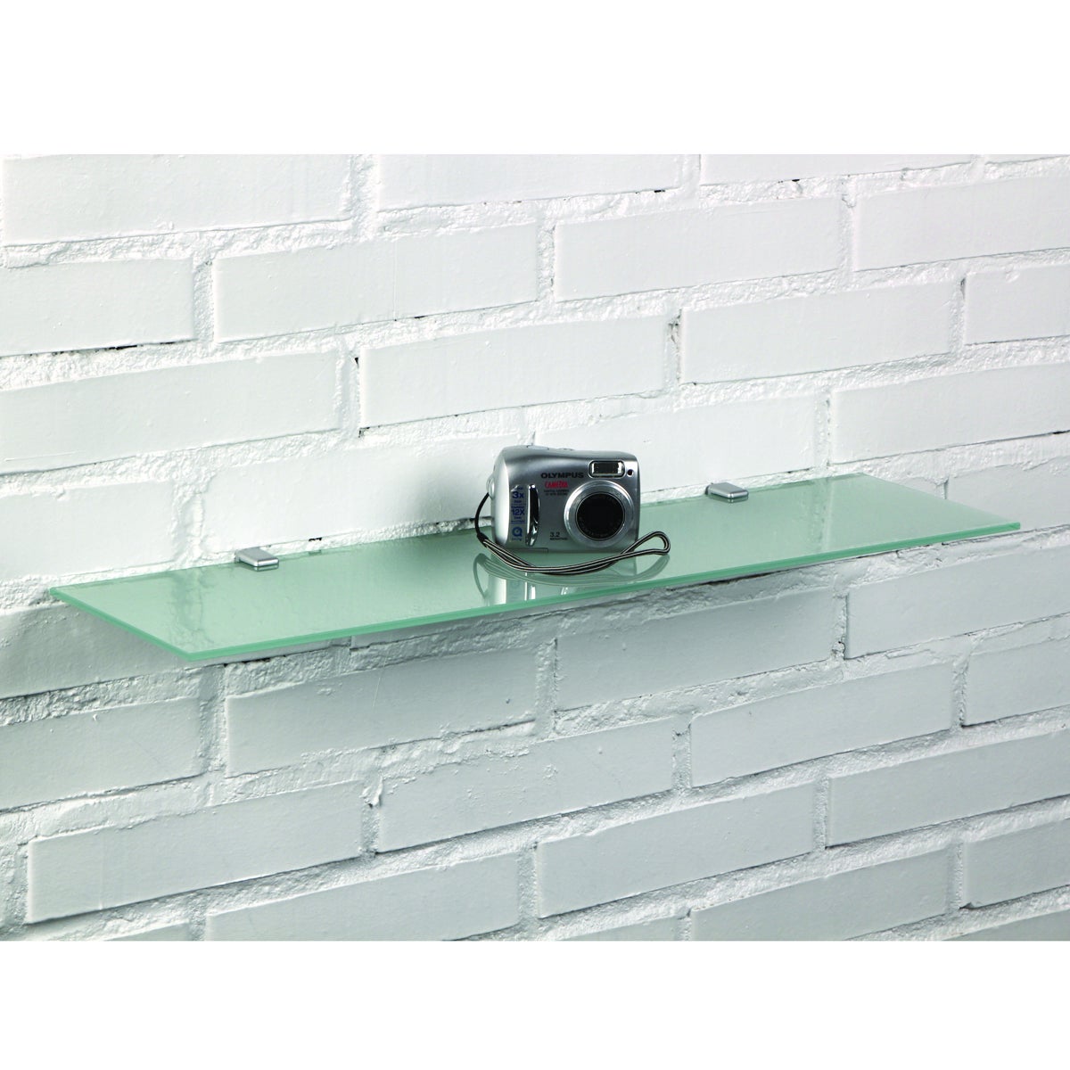Mensola a muro dritto in vetro L 60 x P 15 cm satinato - 3