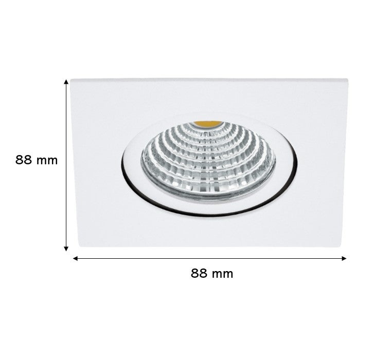 Kit 1 spot à encastrer orientable Saliceto module led, 4000K EGLO carré blanc - 3