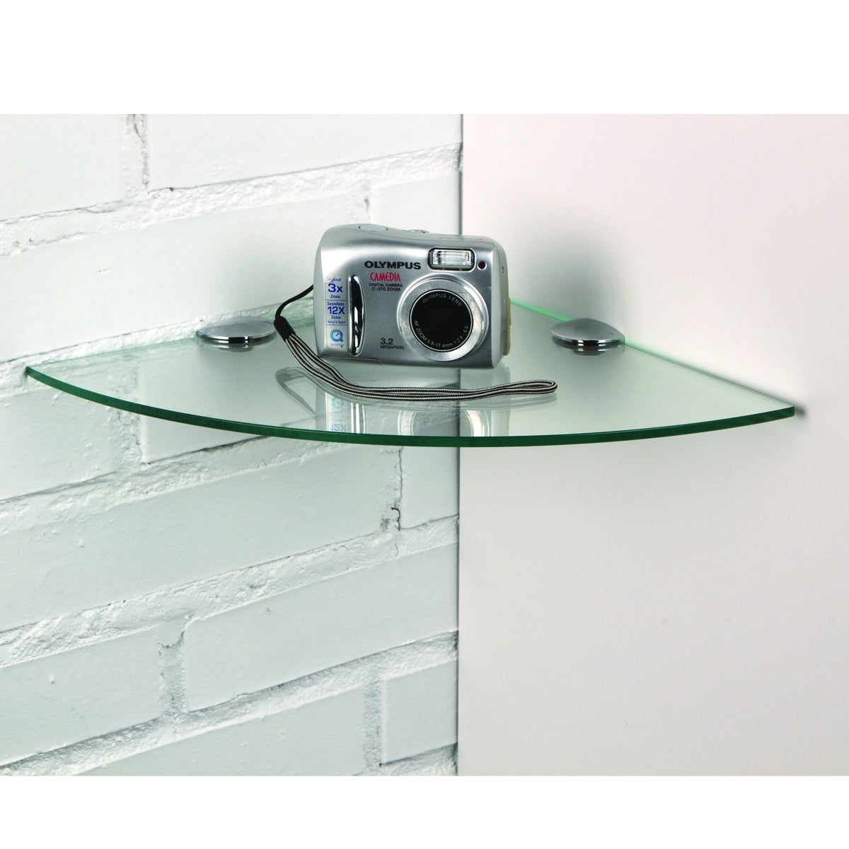 Mensola a muro ad angolo in vetro L 25 x P 25 cm trasparente - 3