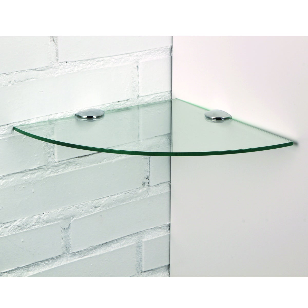 Mensola a muro ad angolo in vetro L 25 x P 25 cm trasparente - 2