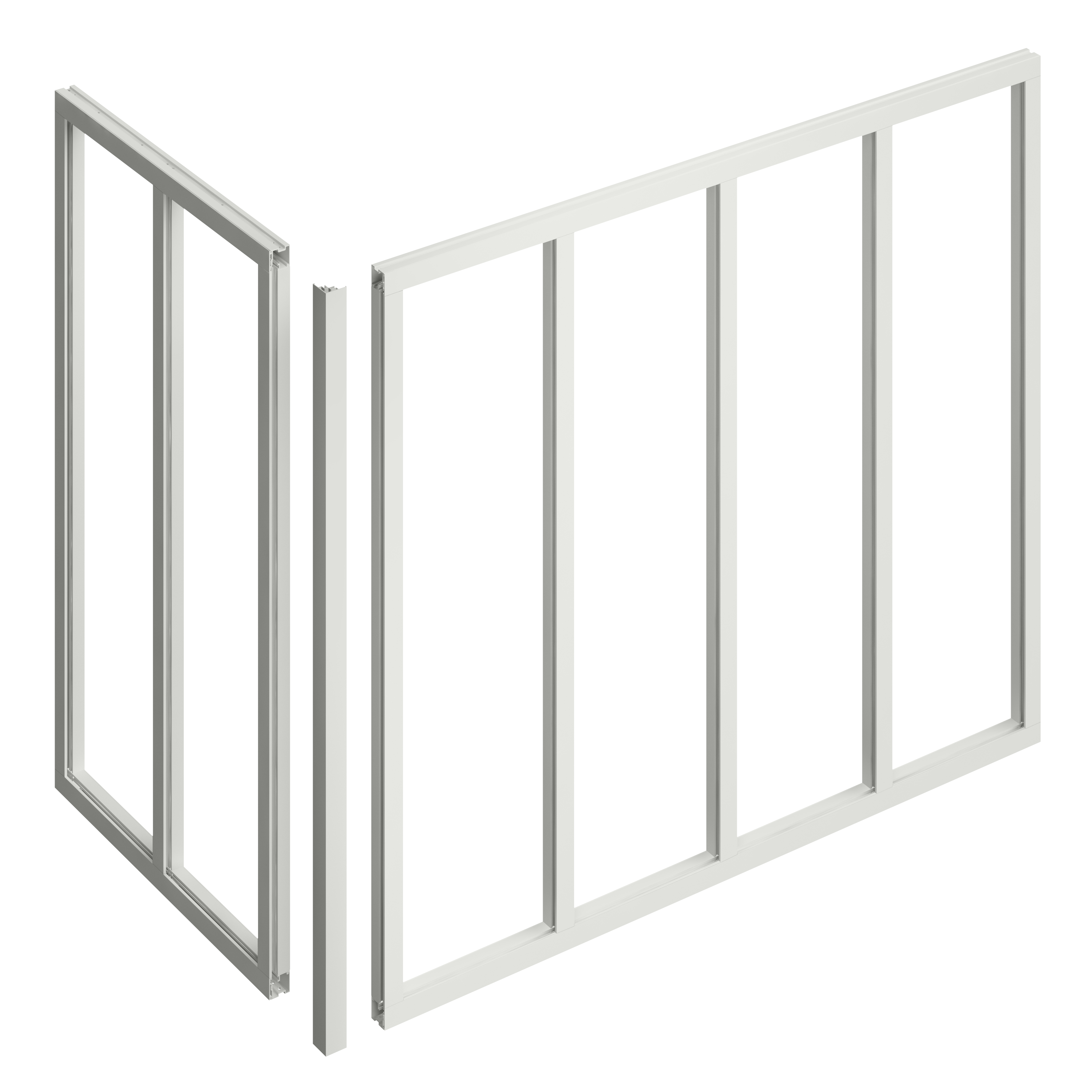 Poteau d’angle pour verrière Atelier fixe en aluminium blanc mat, H.108 x l.3.6 - 2