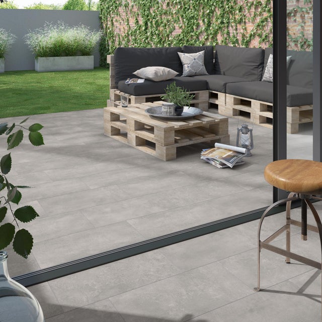 Carrelage sol extérieur effet ciment gris clair Urban l.30 x L.60 cm ARTENS