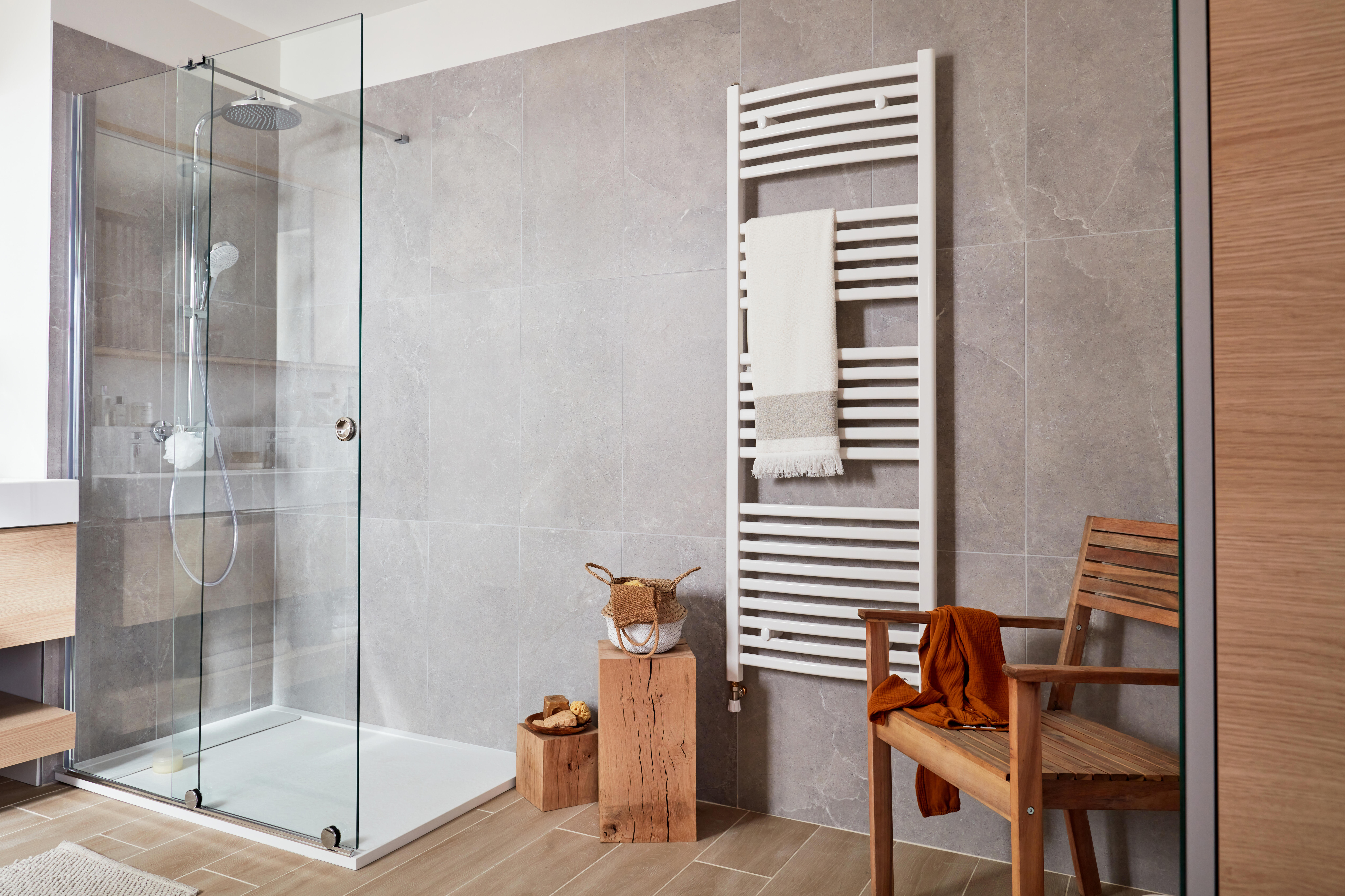 Piatto doccia SENSEA in resina Neo bianco L 80 x L 120 x H 3 cm opaco effetto pietra - 6