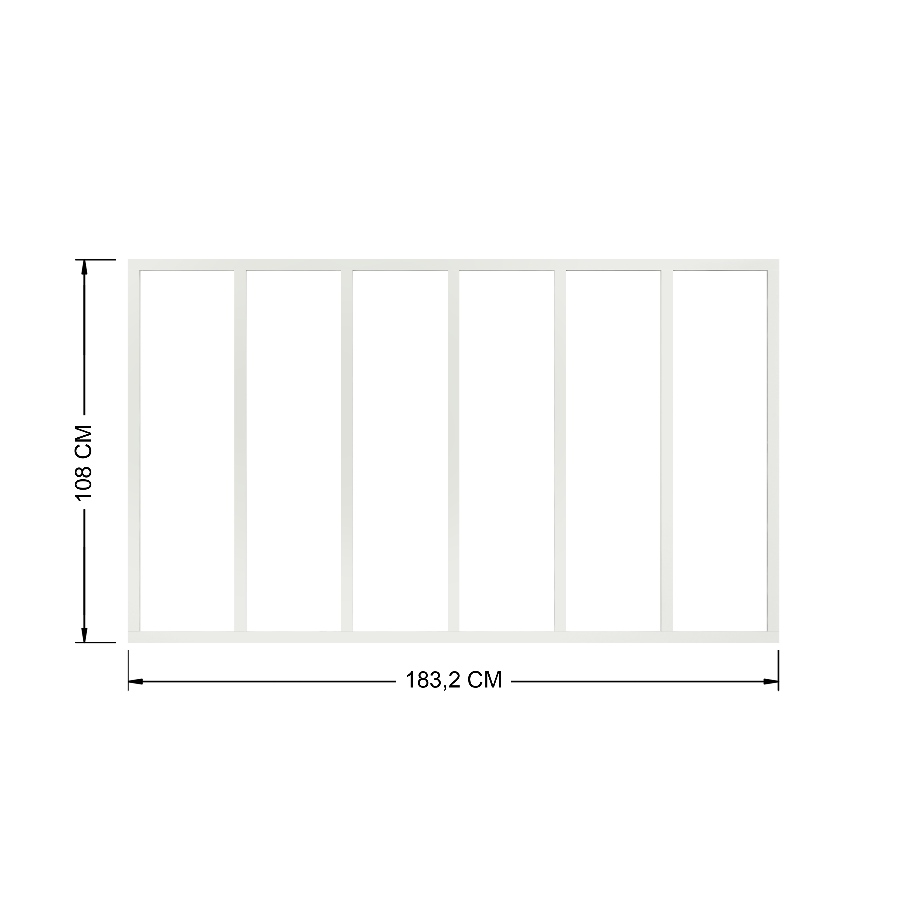 Verrière Atelier fixe en aluminium blanc mat 6 carreaux, H.108 x l.183 cm - 3