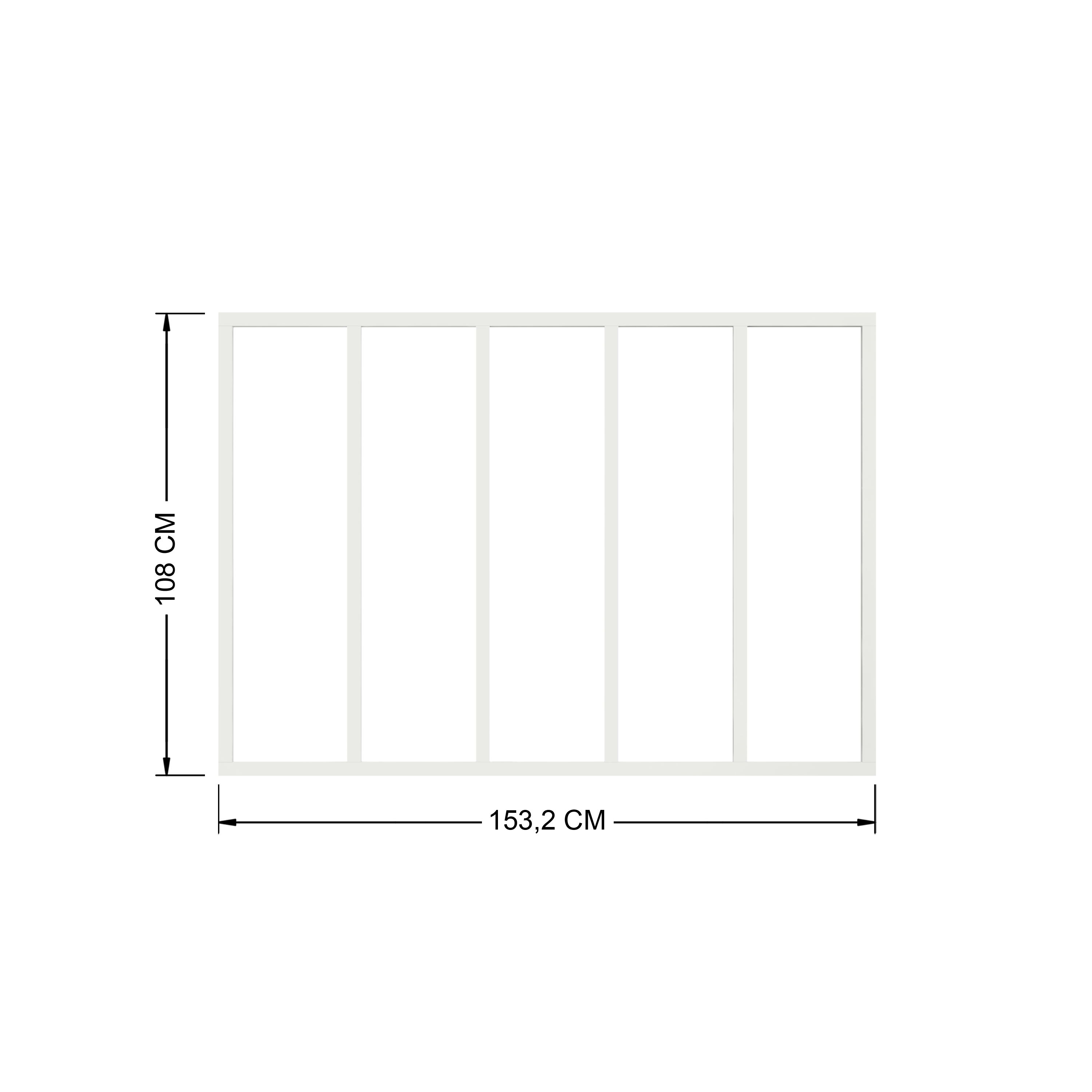 Verrière Atelier fixe en aluminium blanc mat 5 carreaux, H.130 x l.153 c - 3
