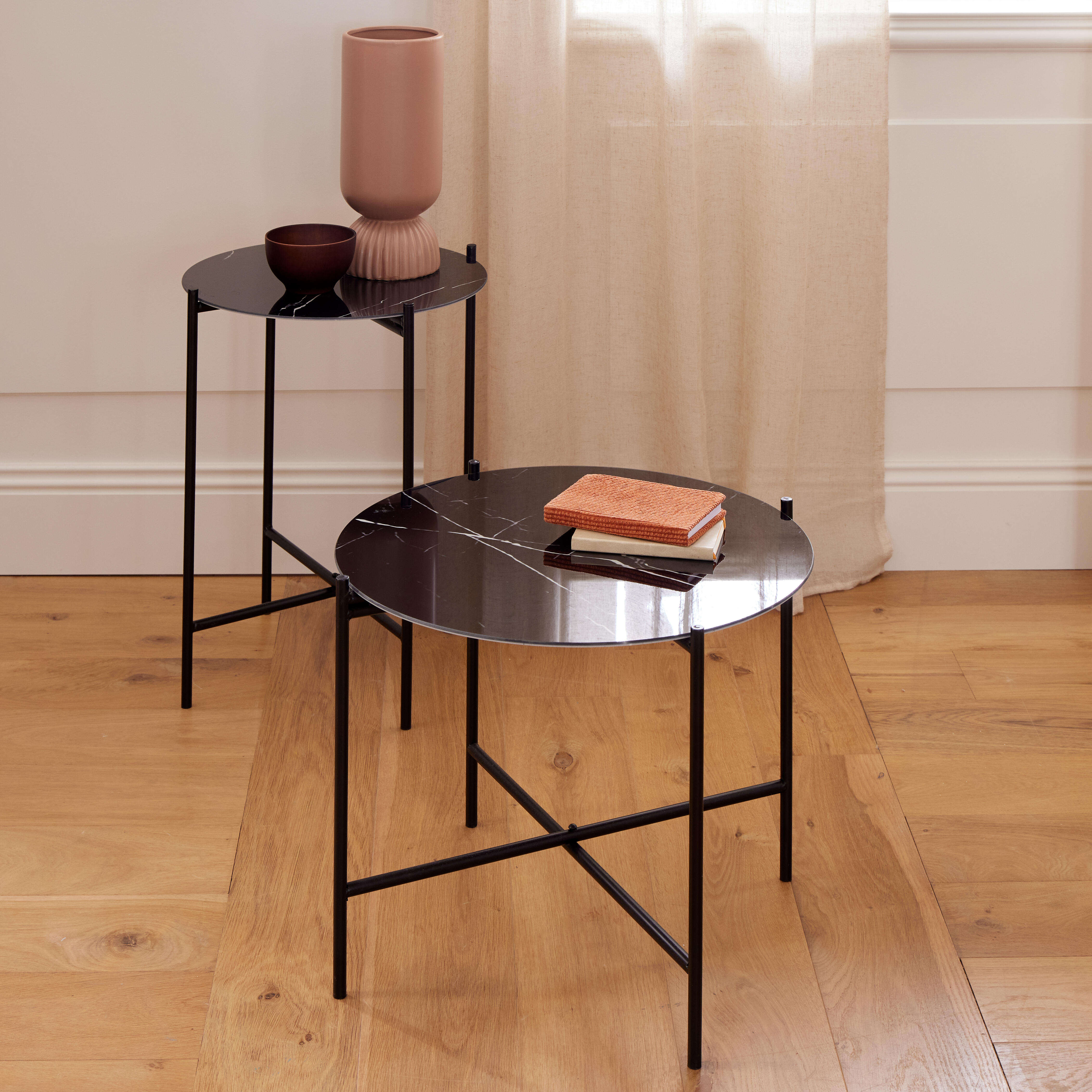 Table Palace, effet marbre noir 53x40.5 cm - 4