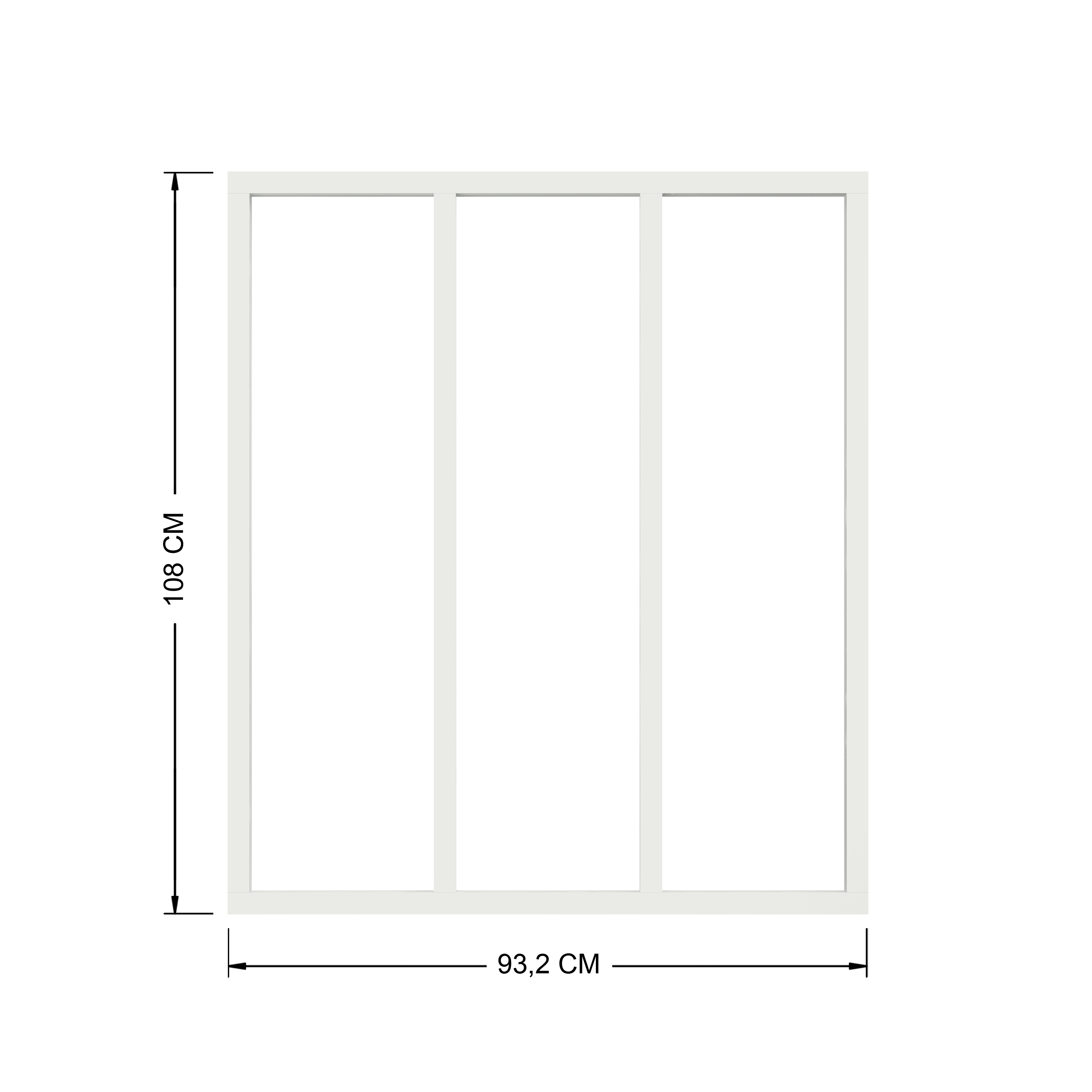 Verrière Atelier fixe en aluminium blanc mat 3 carreaux, H.130 x l.93 cm - 3