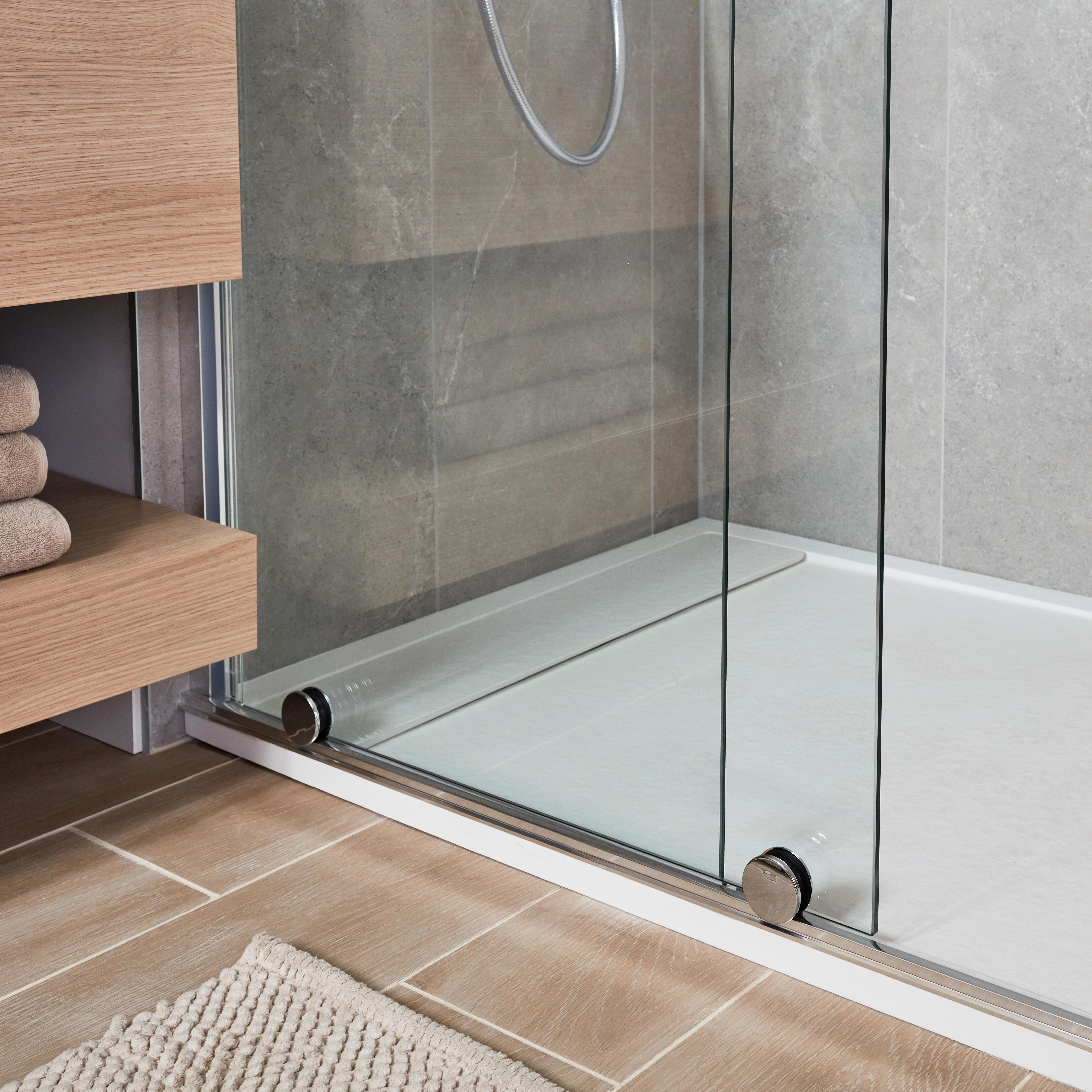 Piatto doccia SENSEA in resina Neo bianco L 80 x L 120 x H 3 cm opaco effetto pietra - 4