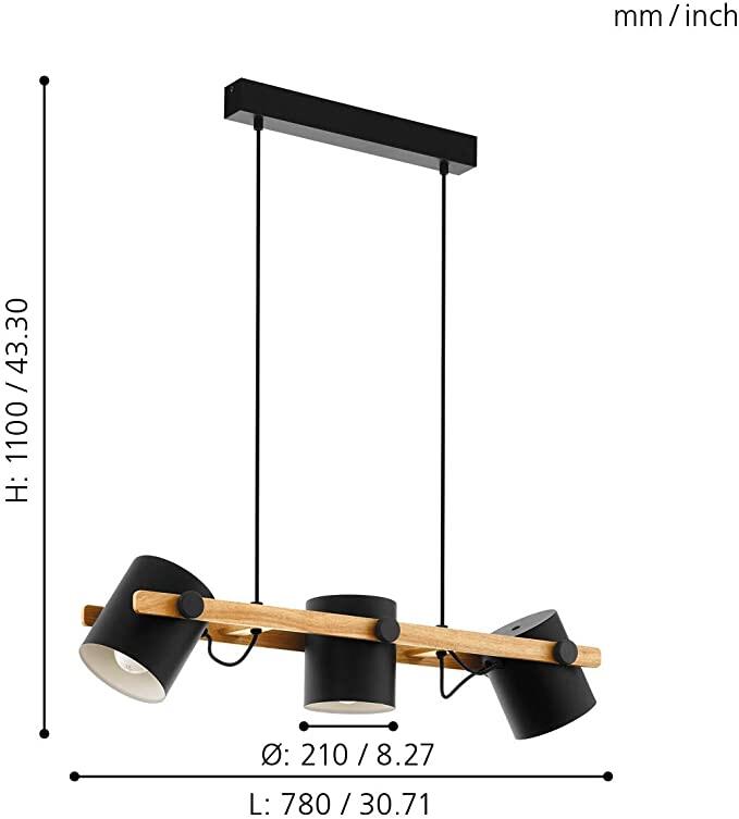 Suspension Hornwood aluminium, noir, Diam.0 cm, E27 - 7