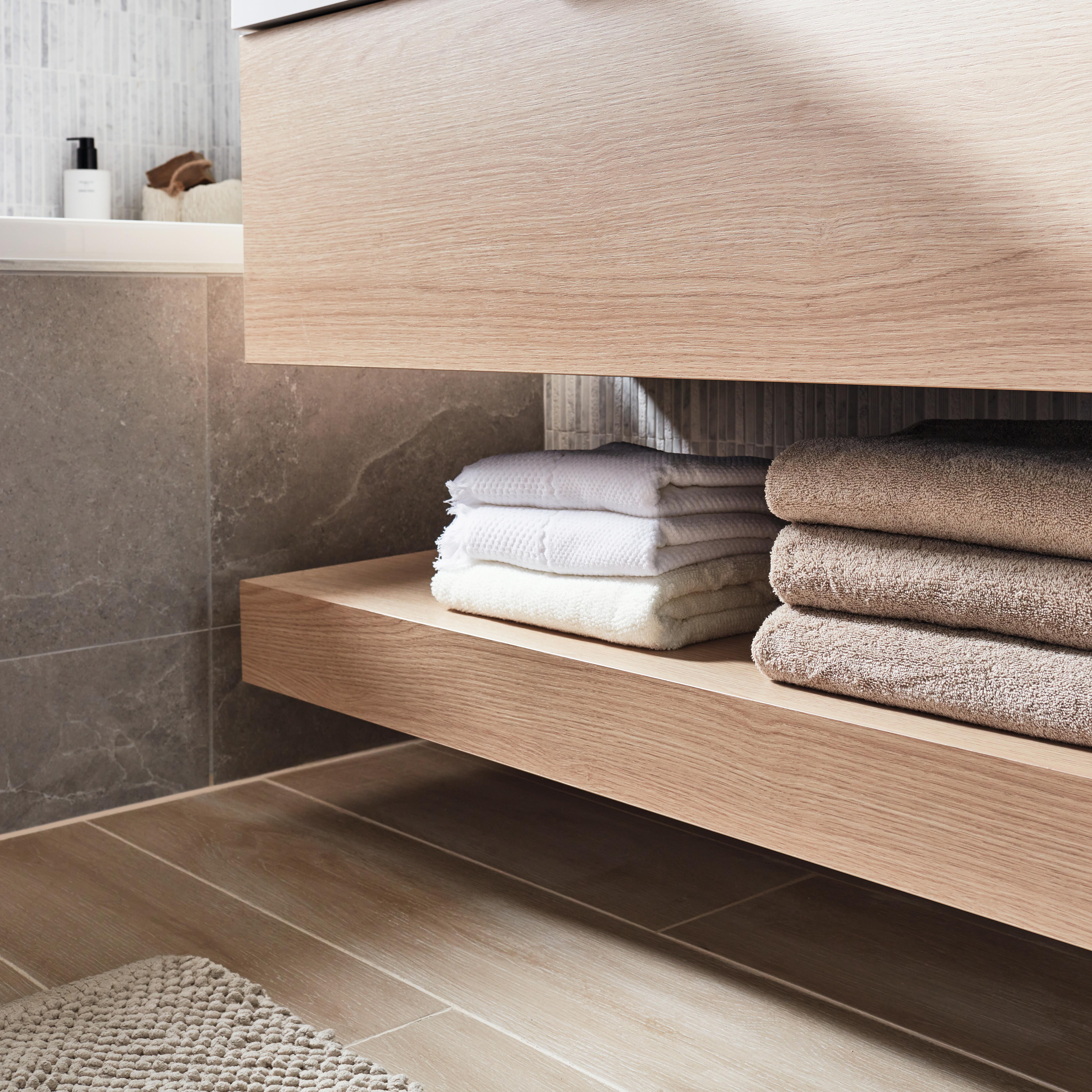 Top per lavabo Neo SENSEA L 121 x H 10 x P 48.5 cm rovere truciolare - 10