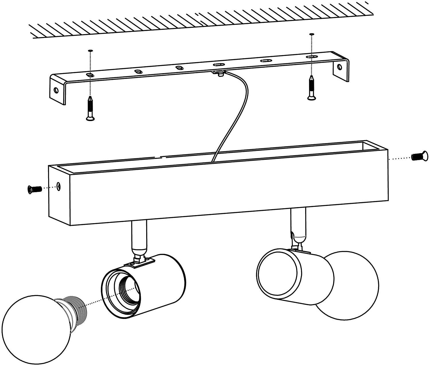 Rampe 2 spots Townshend, bois, E27, EGLO - 5