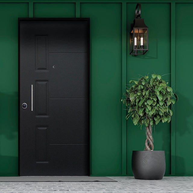 Porta blindata MASTER Jack L 80 x H 200 cm antracite/bianco apertura destra