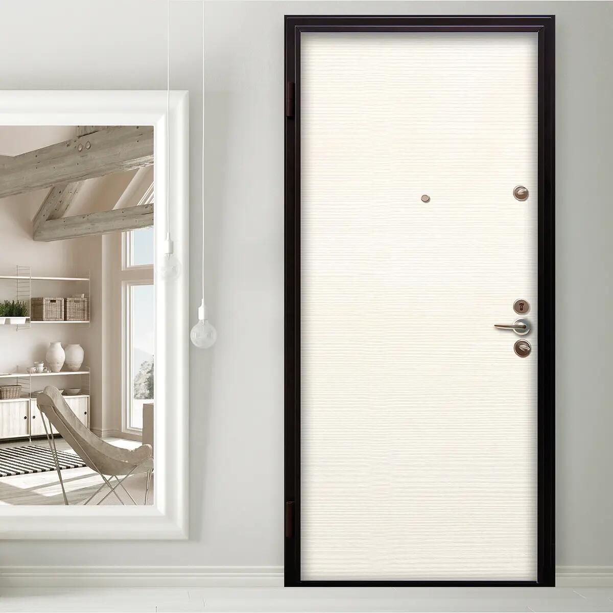 Porta blindata MASTER Hi-Secur L 80 x H 210 cm antracite/bianco apertura destra - 2