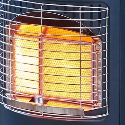 FAVEX - Chauffage d'appoint à gaz Ektor Fire - Intérieur - Brûleur Inox  Infra Bleu effet feu de