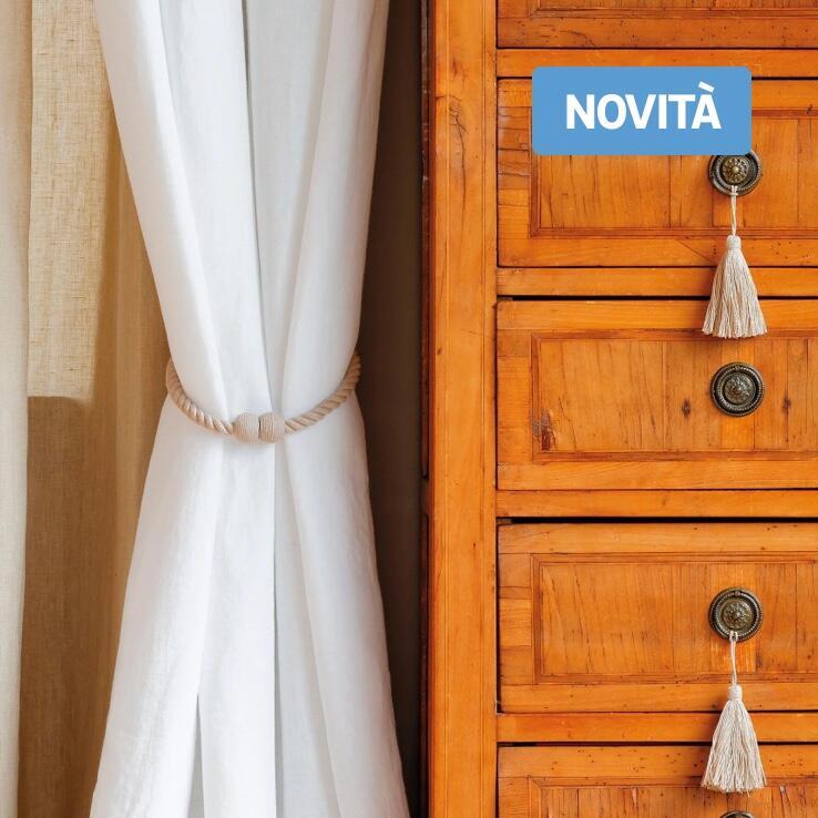 Fermatenda Magnetico - 4 Pezzi Con Calamite | Regolabile 52 Cm | Per Tende Soggiorno, Camera, Bagno