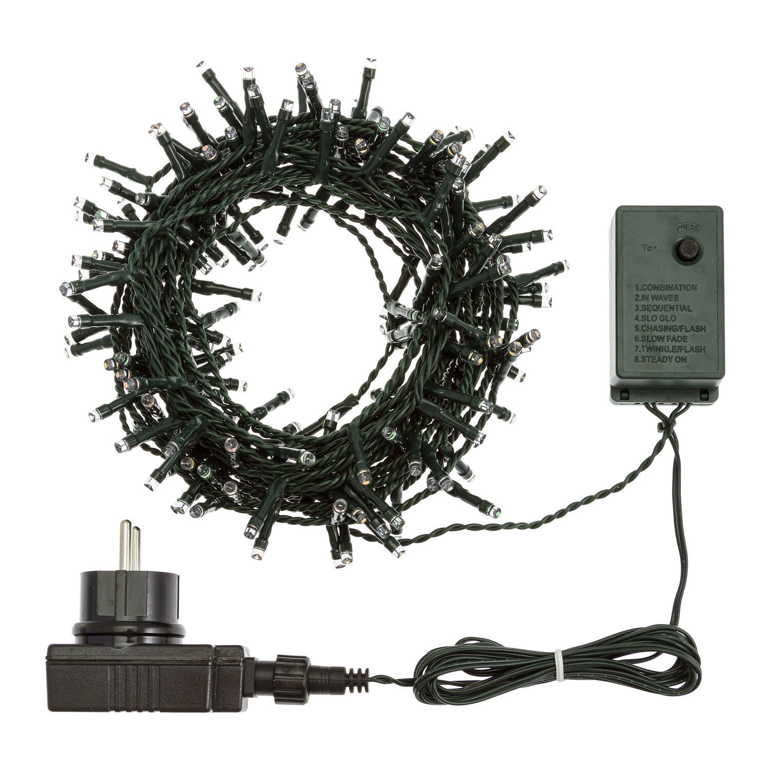 Catena luminosa per albero di Natale 180 luci LED multicolore 7.5 m - 8