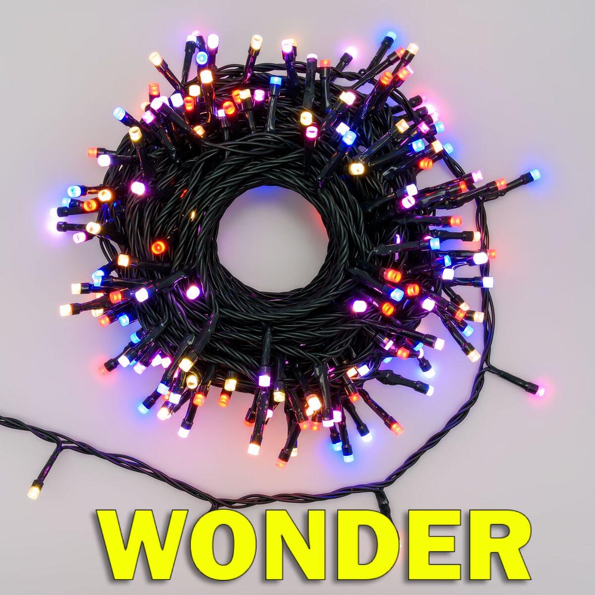Catena luminosa per albero di Natale 200 luci LED bianche calde Wonder - 2