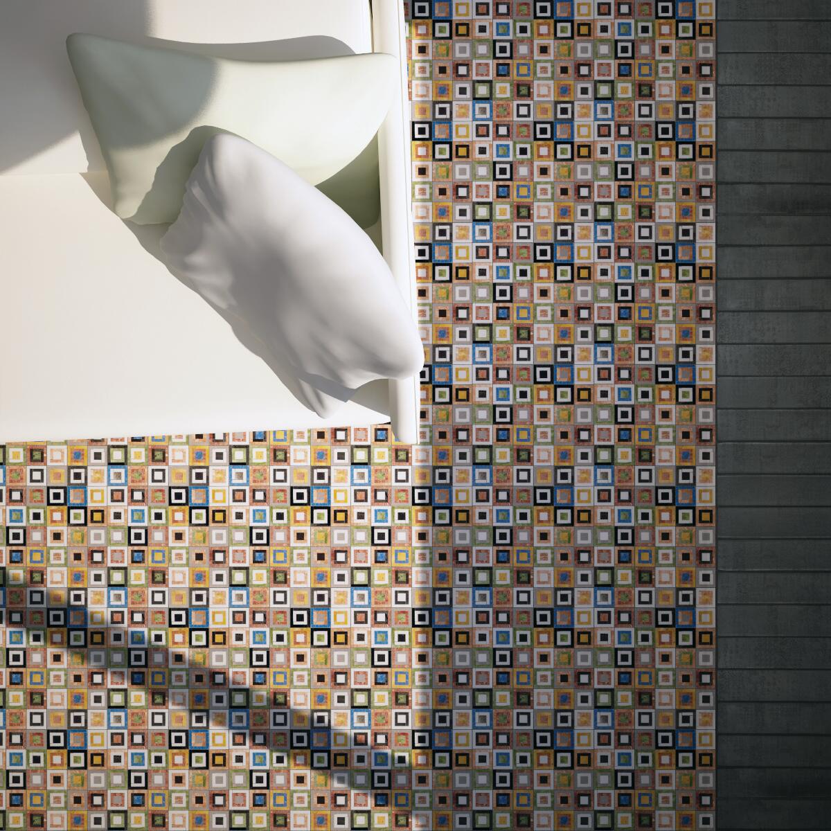 Mosaico in marmo Bello Epoque multicolore lucido L 30 x L 30cm x Sp. 7 mm - 3