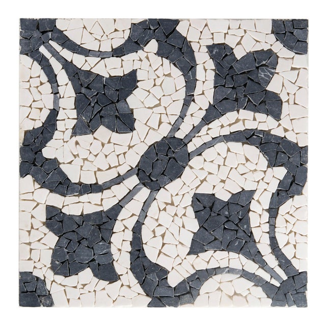 Rosone in marmo Faro bianco e nero opaco L 50 x L 50cm x Sp. 7 mm