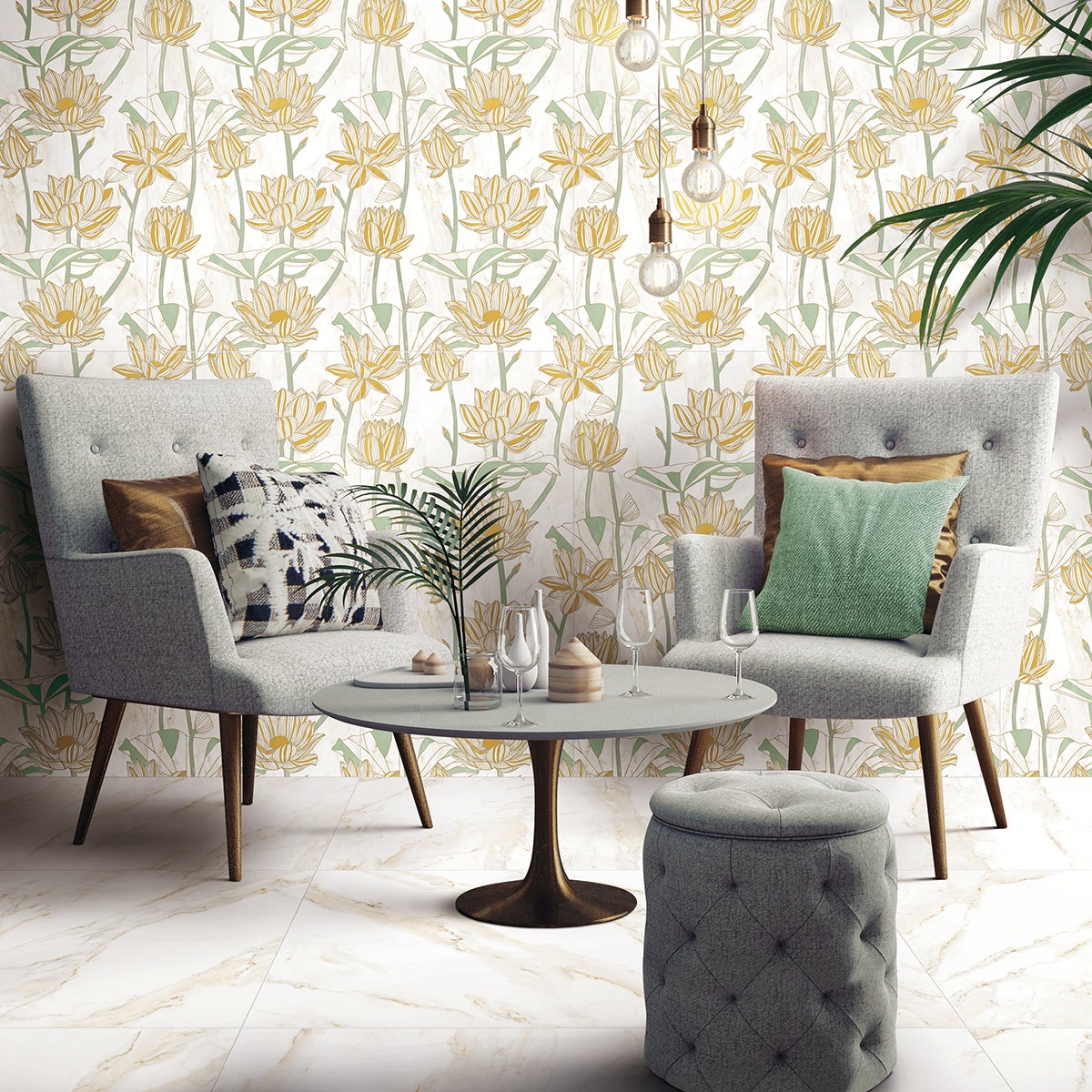 Piastrella da pavimento e rivestimento interno in gres porcellanato 60 x 60 cm rettificato smaltato bianco e beige opaco Remix Marble R9 traffico intenso (pei 4/5) Sp. 7.4 mm 1.44 mq - 4