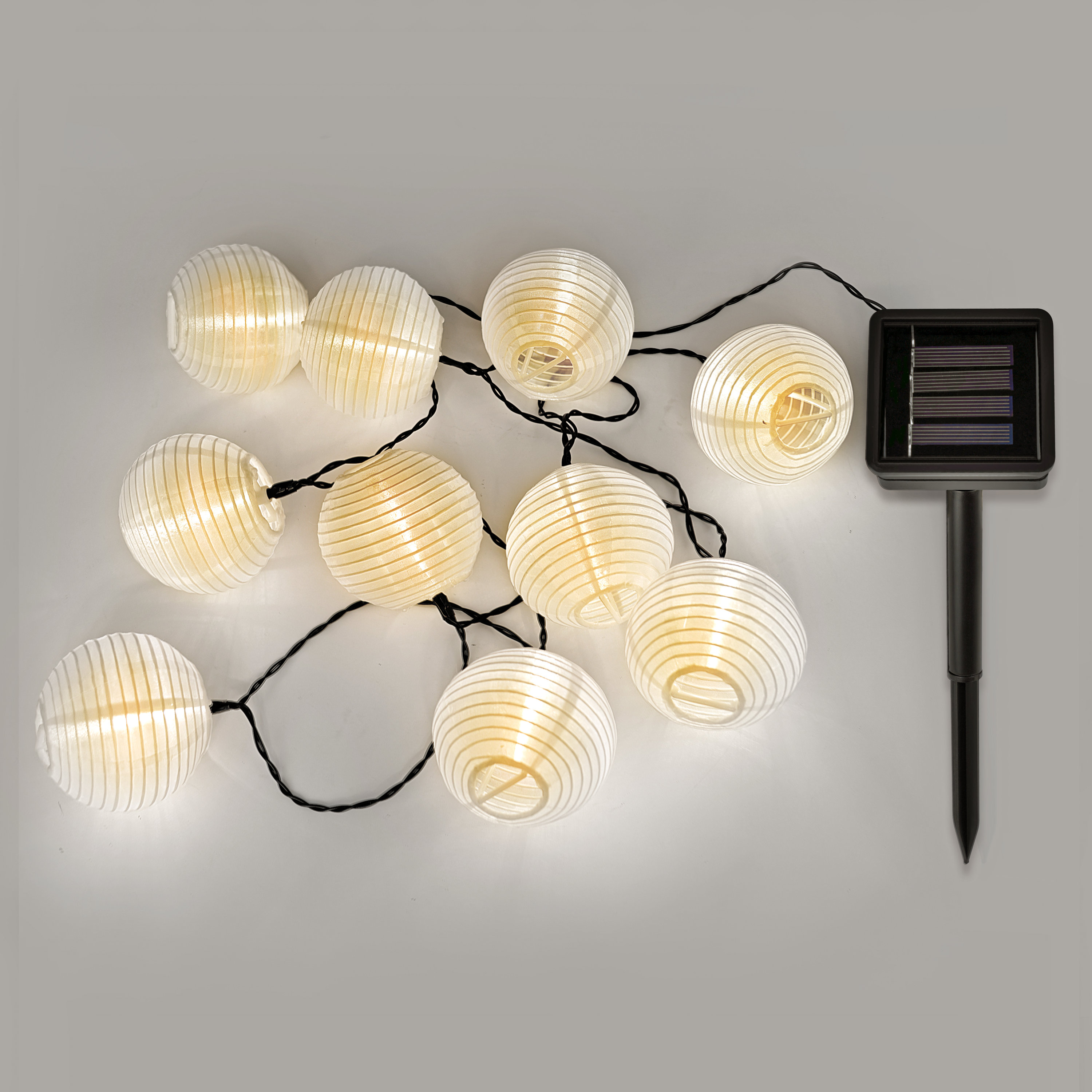 Guirlande solaire 4 mètres 10 boules 200 lumens blanc chaud - 3