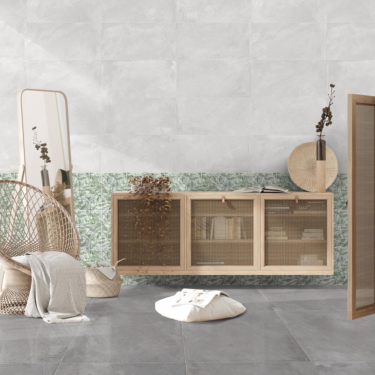 Piastrella da pavimento e rivestimento interno 30 x 60 cm Sp. 7.4 mm rettificato Flora Marble Decoro in gres porcellanato smaltato multicolore opaco traffico intenso (pei 4/5) R9 1.44 mq - 4