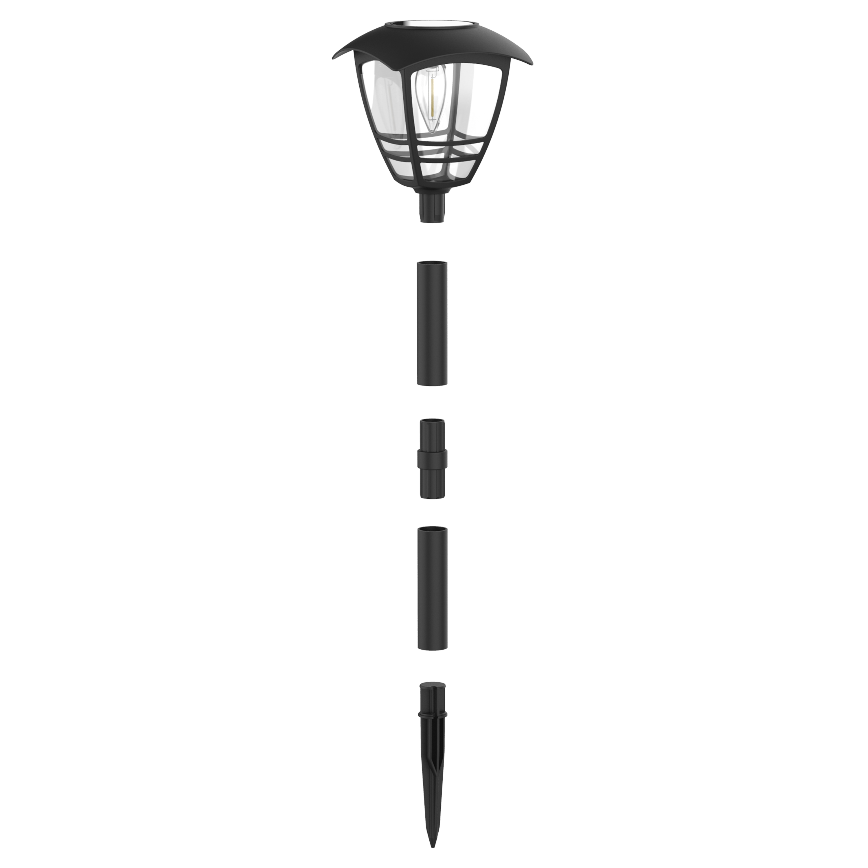Lampka wbijana solarna IP44 wys. 48 cm czarna Inspire - 5