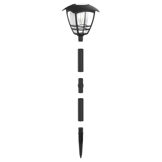 Baliza solar exterior Nebi 10lm 48CM preto Inspire
