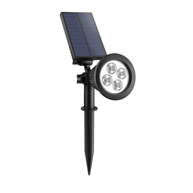 Candeeiro de chão solar plástico 4000k 70lm ip44 preto Spike Inspire
