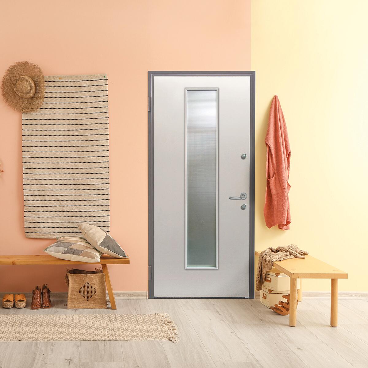 Portoncino d'ingresso MASTER Look con vetro L 90 x H 210 cm in legno noce/bianco, apertura spingere a destra, falso telaio incluso - 2