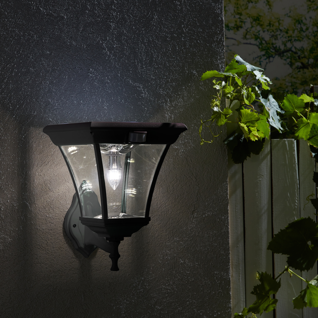 Applique solare LED Tova nero in alluminio, IP44 4W 500 lumen luce bianco naturale INSPIRE