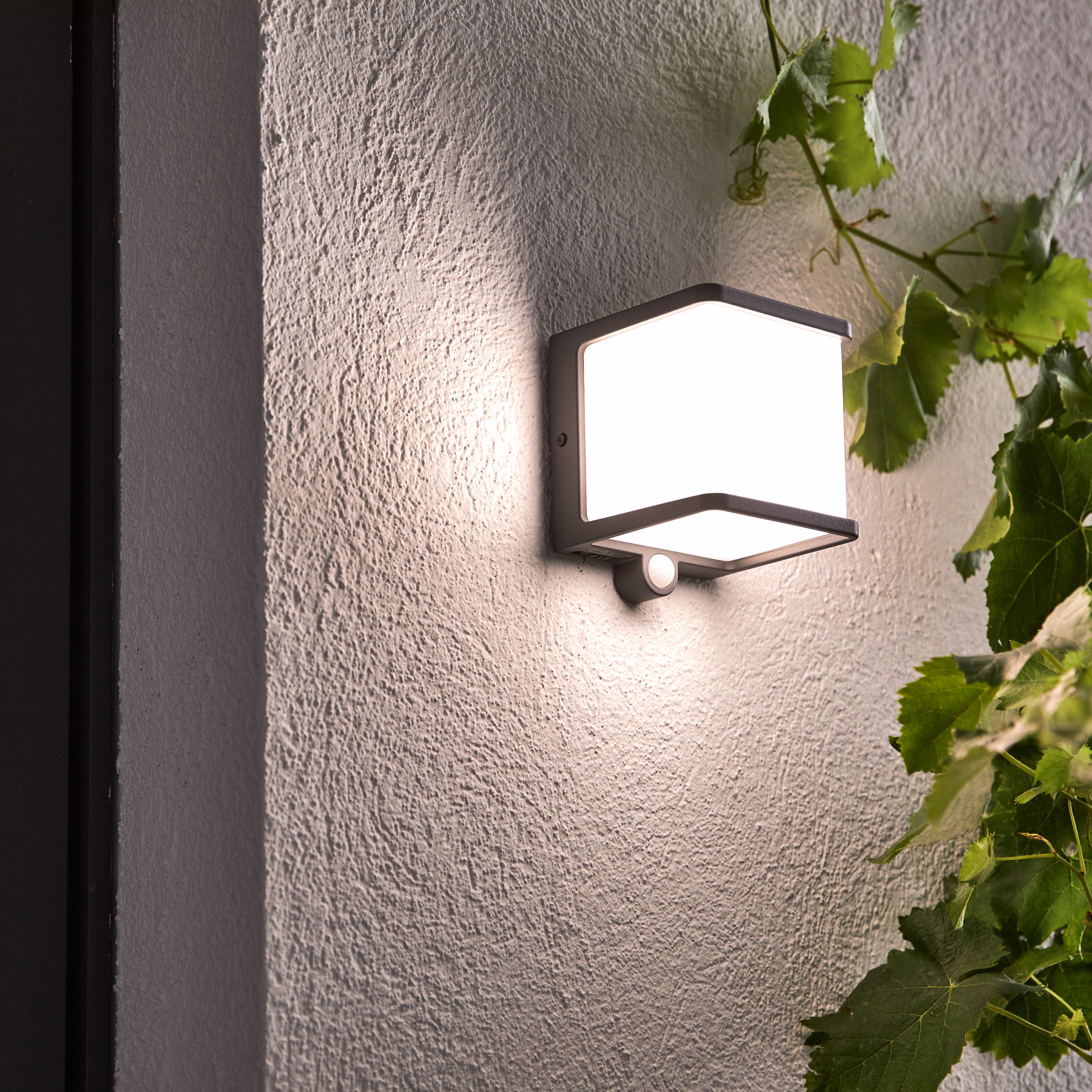 Aplique solar exterior luz LED blanco neutro INSPIRE Telin gris con ...