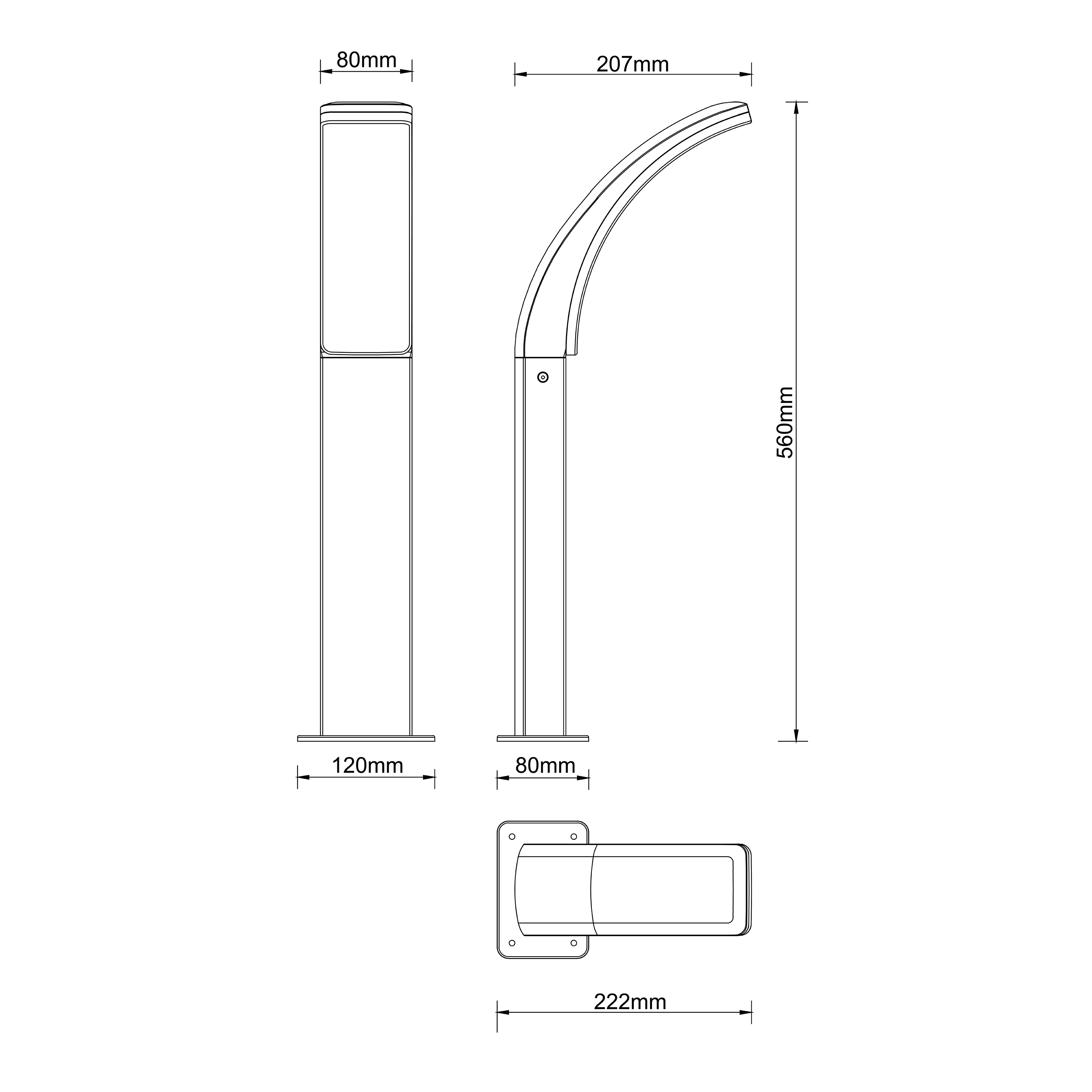 Lampione da giardino LED, Lakko H 56 cm, bianco 1500 LUMEN, IP44 INSPIRE - 10