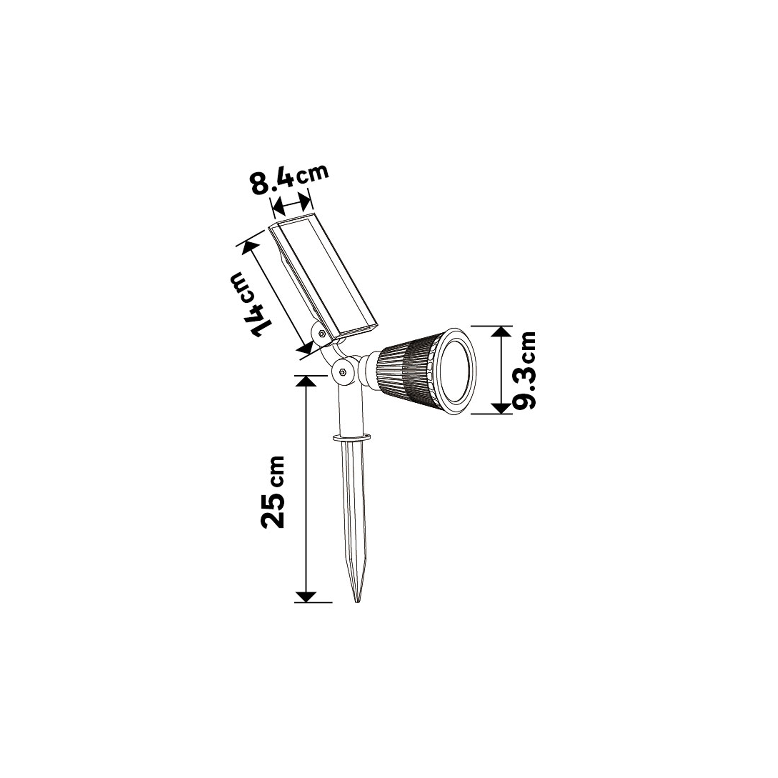 Spot à piquer solaire Riz 70 Lumen noir INSPIRE - 5