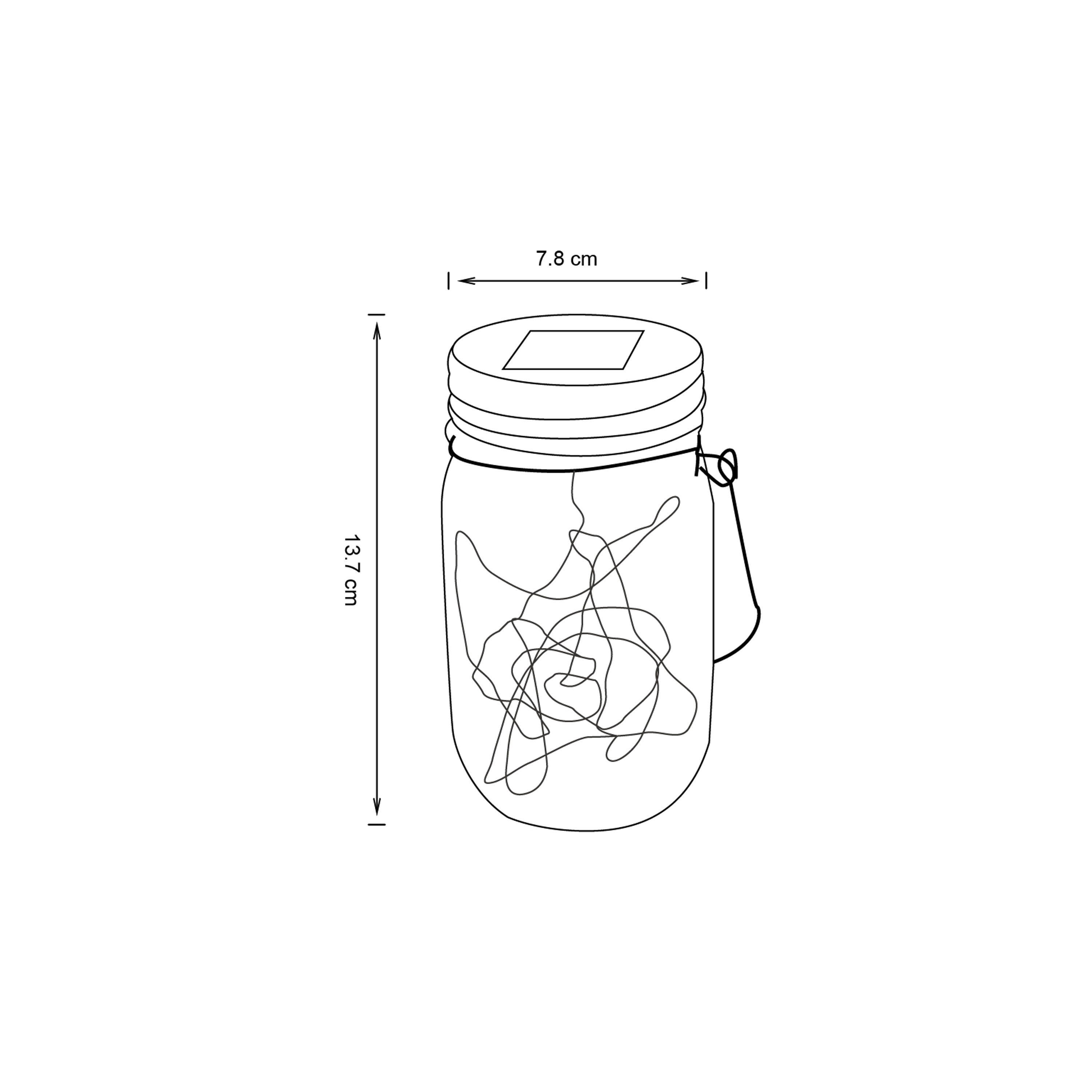 Lampada solare decorativa Lampada solare, in vetro, luce giallo - 9