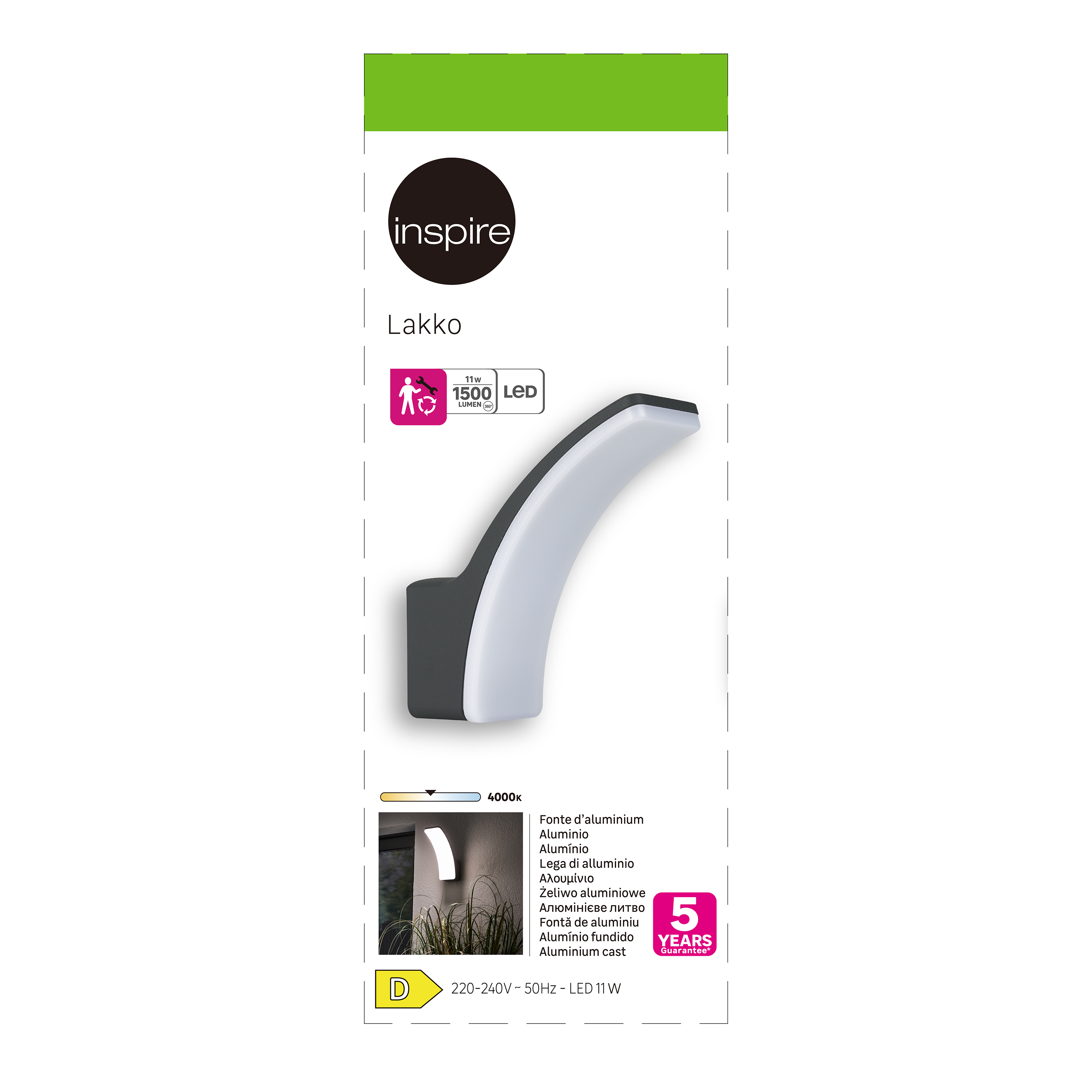 Kinkiet zewnętrzny New Lakko IP44 szary LED Inspire - 12