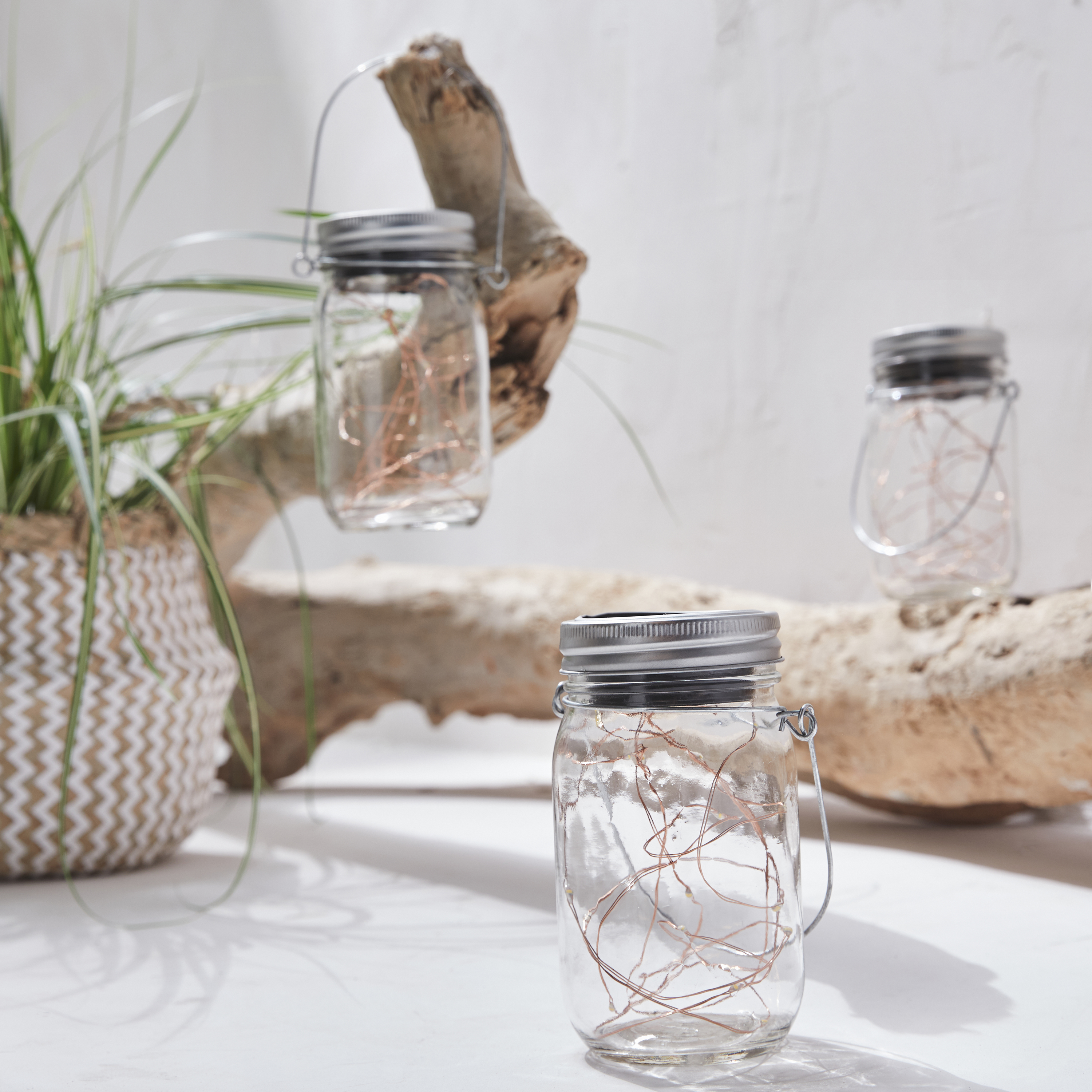 Lampada solare decorativa Lampada solare, in vetro, luce giallo - 7