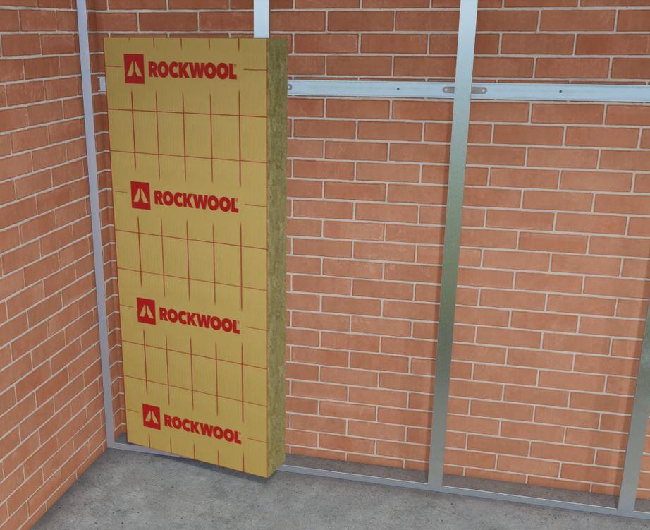 Lot de 8 panneaux laine de roche mur ROCKWOOL Rockmur, Ep.100mm, 1.35x0.6m, R2.8 - 3