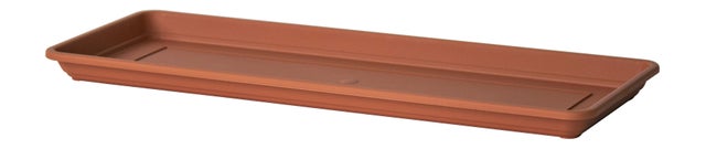 Sottovaso per vaso da fiori EURO3PLAST Gardenie in polipropilene di colore terracotta L 17 x H 2.7 x P 50 cm