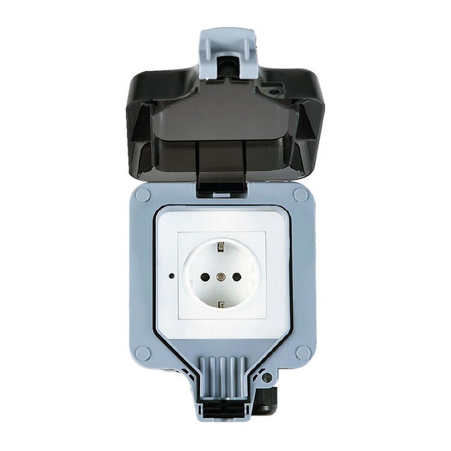 Adattatore connesso Wi-Fi Preso Domotica Tuya Schuko da Esterno grigio