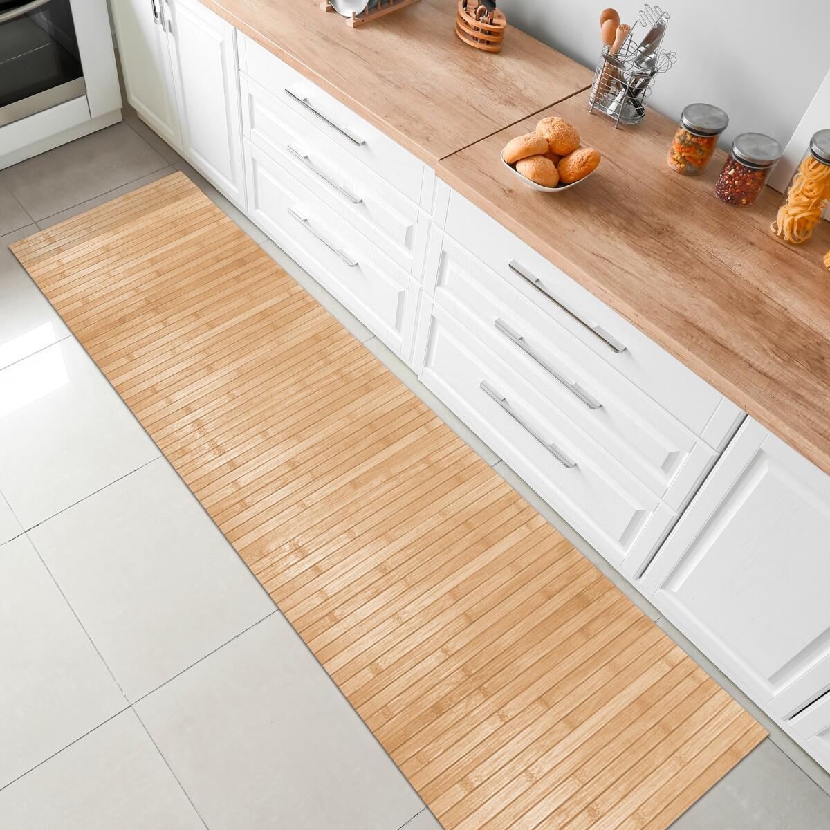 Passatoia Bamboo open  R natura antiscivolo in bambù beige, L 180 x L 50 cm - 2