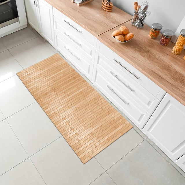Passatoia Bamboo open P in bambù, L 110 x L 50 cm, beige